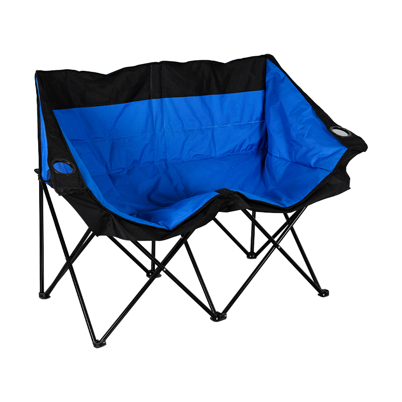 Extra breiter Doppel-Campingstuhl PVC Love Chair mit Getränkehaltern auf beiden Seiten